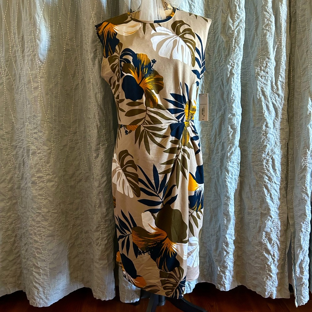 Liz Claiborne Sleeveless Tropical Dress NWT